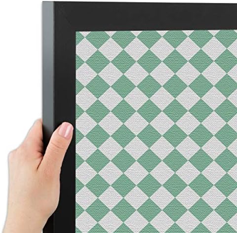 PinPix 30x22 inch Cork Bulletin Board. This Decorative Framed Pin Board Comes with Diamond Pattern in Green and White Design and Satin Black. Ideal for Home, Office Decor or School (PinPix-330) - Image 2