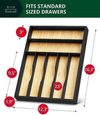 ROYAL CRAFT WOOD Luxury Bamboo Kitchen Drawer Organizer - Silverware Organizer - Utensil Holder and Cutlery Tray with Grooved Drawer Dividers for Flatware and Kitchen Utensils (7 Slot) - Image 3