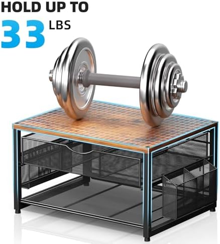 Marbrasse Wood Printer Stand for Desk, 2-Tier Desktop Printer Table for Home Office, Printer Stand with Storage Drawer 2 Pen Holders, Multi-Purpose Desk Organizer for Fax Machine Scanner(Wood Brown) - Image 6