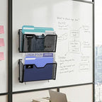 6 Pack Magnetic File Holder with Hooks and Labels, Black - Image 5
