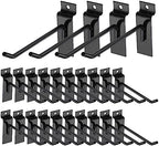 HARFINGTON 60pcs Slat Wall Hooks 6" Length Metal Pegboard Panel Display Wall Hanging Hook and Hanger for Garage, Retail, Shop, Supermarket, Black by HARFINGTON