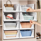 caktraie 8 Pack Stackable Closet Storage Basket - Stackable Storage Bins - Image 2
