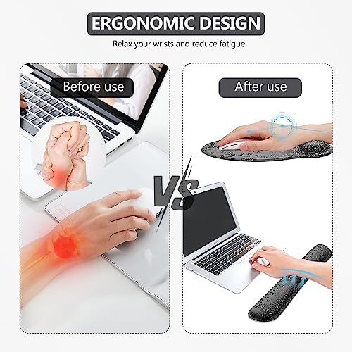 iLeadon Mouse Pad Set, 4in1 Ergonomic Desk Mat with Wrist Rest - Image 3