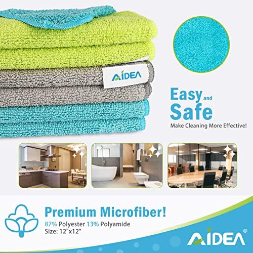 AIDEA Microfiber Cleaning Cloth-50PK, Soft Microfiber Towels for Cars, Absorbent Cleaning Rags, Lint-Free Streak-Free Wash Cloths for House, Kitchen, Window(12in.x12in) (Pack of 2) - Image 2