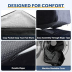Foot Rest for Under Desk at Work, Adjustable Footrest for Office Chair & Gaming Chair,Ergonomic Footrest Pillow Desk Foot Stool with Washable Cover for Home, Airplane, Travel (Black) - Image 7