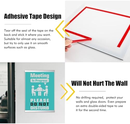 Acrylic Wall Sign Holder, Easy-Open 8.5 x 11 Wall Mount Display Frame 6p - Image 5