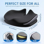 Benazcap Large Seat Cushion for Office Chair Memory Foam Coccyx Pain Relief Cushion Pillow for Back Support Non-Slip Seat Pad - Image 2