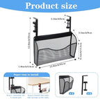 Clamp On Desk Organizer, 2-IN-1 Under Desk Side Organizer Storage, Wall Mounted Mesh File Rack, Hanging Office Organization for Document Magazine Paper School Supplies - Image 2