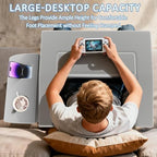 Reading Pillow for Gaming Large Lap Desk for Laptop with Back Arm Rest & Cup Holder for Adult Adjustable Gaming Pillow Memory Foam Bed Desk for Reading, Crochet, Working on Bed Floor Sofa & Couch - Image 2