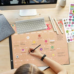Desk Calendar 2026-2027, Large 22"x17", 18 Months from July 2026 to December 2027, Desktop Calendar with Plastic Cover and Colorful Stickers, Ideal for Home, Office, and School Planning, Doodle Kraft (July.2026-Dec.2027) - Image 2
