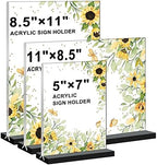 Acrylic Sign Holder 11x8.5 '' Horizontal T-Shaped Clear Double-Sided Table Menu Stands Plastic Picture Frames Display Desktop Display Holders for Wedding Table,Restaurant Signs,Office, Store,6 Pack - Image 6