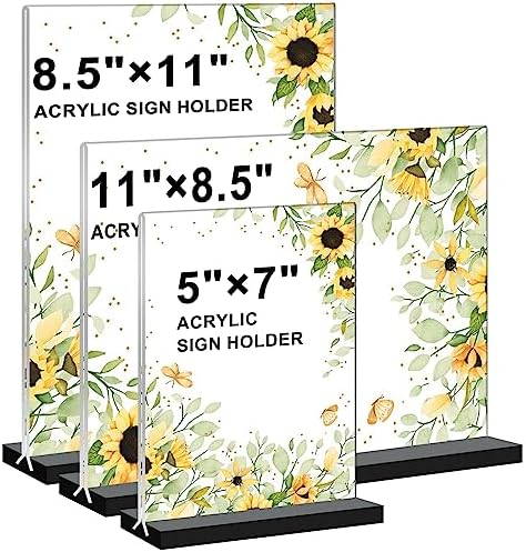 Acrylic Sign Holder 11x8.5 '' Horizontal T-Shaped Clear Double-Sided Table Menu Stands Plastic Picture Frames Display Desktop Display Holders for Wedding Table,Restaurant Signs,Office, Store,6 Pack - Image 6