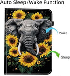 Case for Samsung Galaxy Tab S11 Ultra 14.6 Inch 2025(SM-X930/X936B),Card Slot PU Leather TPU Case Pen Holder Auto Wake Sleep,Sunflower Elephant - Image 7