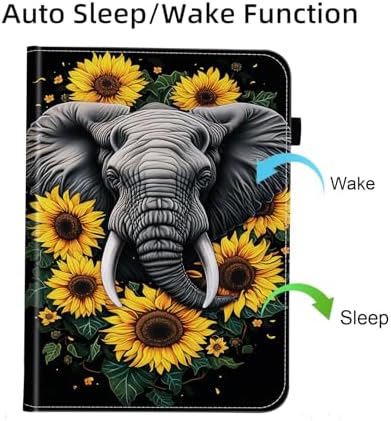 Case for Samsung Galaxy Tab S11 Ultra 14.6 Inch 2025(SM-X930/X936B),Card Slot PU Leather TPU Case Pen Holder Auto Wake Sleep,Sunflower Elephant - Image 7