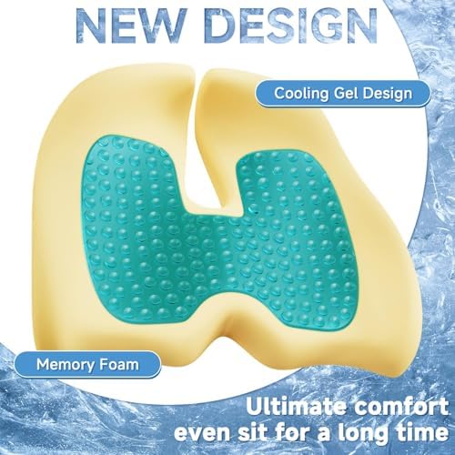 Benazcap Large Cooling Gel Memory Foam Seat Cushion for Long Sitting - Image 2