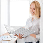 Standard View 3 Ring Binder, Light Gray Polka Dot Durable Flexible Portable Waterproof Hardcover 1.5 Inch D Rings 500-Sheet Capacity Organizer 1PC - Image 4