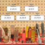 Thyle 30 Pcs Metal Scan Hook with Label Holder for 1/8" to 1/4" Pegboard, Peg Board Hooks with Price Tag, Pegboard Wall Accessories for Home Garage Retail Display Supplies (4,6,8 Inch) - Image 3