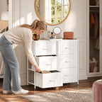 WLIVE Small Dresser Nightstand for Bedroom, 3 Drawers, White - Image 4