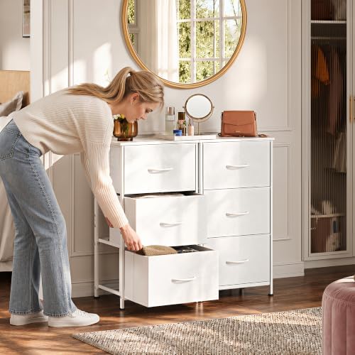 WLIVE Small Dresser Nightstand for Bedroom, 3 Drawers, White - Image 4