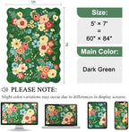DUKINO 5x7 Area Rugs for Bedroom, Floral Washable Rug Non Slip, Dark Green - Image 2
