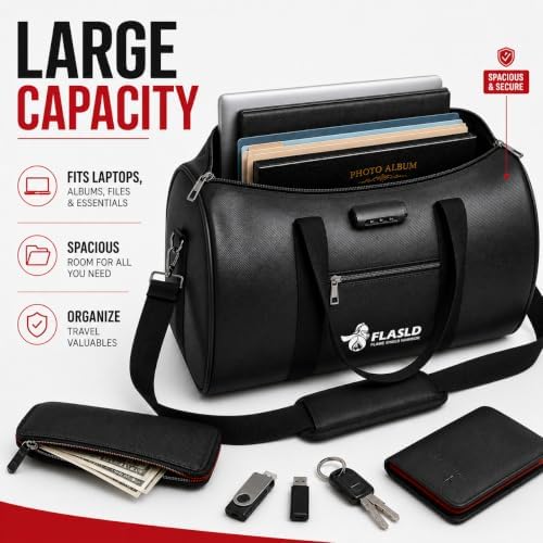 FLASLD Fireproof Document Bag with Lock, 18x10x8.5in Large Fireproof Waterproof Storage Bag, Silicone Coated Fiberglass Emergency Bag with Shoulder Strap for Laptop, Cash, Passport, Home Office - Image 6