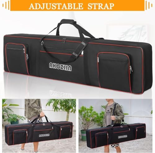 AKOZLIN 88 Key Keyboard Case, Soft Padded Keyboard Gig Bag, Piano Bag - Image 5