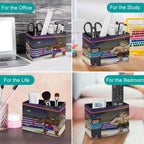 PU Leather Multi-Compartment Pen Holder Desktop Organizer Pencil Cup Storage Caddy for Office Home Supplies Winner And Loser in Boxing Match - Image 4