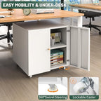 Large Rolling Printer Stand with Storage,Printer Table for Home Office - Image 6