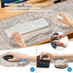Mousepad Set，Keyboard Mat+Wrist Support Mouse Pad+Wrist Rest Pad+Coaster - Image 3
