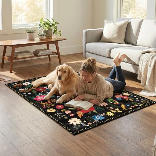 Office Chair Mat for Hardwood Floor & Tile Floor,48"X 60"-Black Multicolor - Image 6