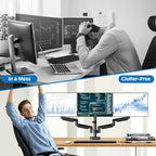 Triple Monitor Desk Mount for Computer Screens up to 32" - Image 6