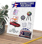 Marketing Holders Acrylic Sign Holder 8.5" x 11" with 3.5" x 2" Business Card Pocket Slant Back Side Load Clear Literature Table Tent for Tradeshows Expos and Conventions - Image 2