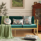 ISAENNE Designer Linen Square Throw Pillow Cover,Set of 2,18"x18"-Naples A - Image 3