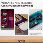 Teeo - Drawer Organizers - Office Supply Organizer - Desktop Drawers - Organizing Containers - Jewelry Tray Makeup Storage Home Dividers Compartment Desk Caddy Cosmetic Bins - Pack of 9, Burgundy - Image 6