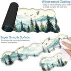 Desk Mat, Mouse Pad with Wrist Rest, 4-in-1 Large Mouse Pads for Desk, Ergonomic Mouse Pad and Keyboard Wrist Rest Gaming Keyboard Mat for Office,Misty Forest and Mountain - Image 3