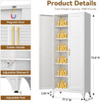 Polup 75" Pantry Cabinet, Tall Metal Storage Cabinet with Doors and Shelves - Image 3