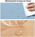 Cork Leather Desk Mat, Desk Pad Large Mouse Pad, Waterproof Desktop Writing Pad Keyboard Mat, Laptop Desk Pad Desk Protector Mat for Office/Home/Work/Decor (80 * 40cm,Light Green) - Image 3