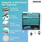 3 Tier Magnetic File Holder with Hooks for Letter Size Files - Image 3