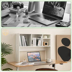 Desktop Hutch Bookshelf for Computer Desk, White - Image 7