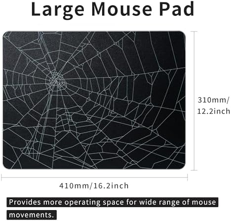 XVX Glass Mouse Pad for Gaming, Black Spider Webs Hard Gaming Mousepad, Professional Large Mouse Mat 16.2" x 12.2", Special Glass Surface with Improved Precision and Speed - Image 2