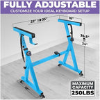 Liquid Stands Keyboard Stand w/ Wheels - Z Style Adjustable & Portable Professional Heavy Duty Digital Piano Stand - Fits 54-88 Key Electric Pianos - Sturdy Rolling Musical Keyboard Support - Image 2