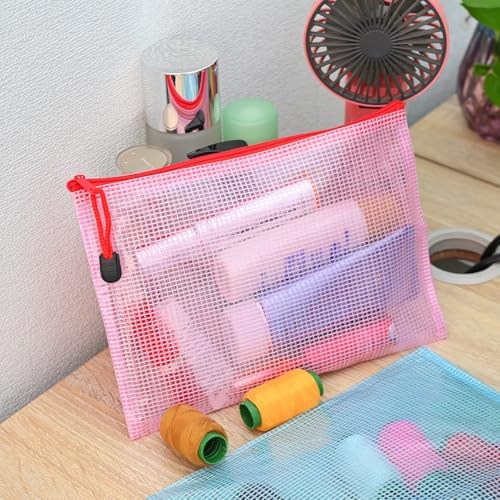 20pcs Mesh Zipper Pouch Bags, Multipurpose Waterproof Organization Storage Bag for Office School Home Travel (A5 Size 9.2''x6.7'', Multicolored) - Image 6