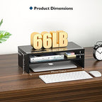 BONTEC Wooden Monitor Stand Riser for Desk, 2-Tier Computer Monitor Stand - Image 4