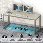 SHW 55-Inch Commercial-Grade Office Computer Desk, Maple - Image 4