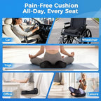 Niceeday Seat Cushion for Office, Car & Wheelchair - Premium Memory Foam with Ergonomic U-Shape Design - Enhanced Comfort for Tailbone, Hip & Sciatica Support, Non-Slip Base & Machine Washable Cover - Image 7