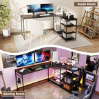YOSHOOT 63" L Shaped Computer Desk, Gaming Desk - Image 7
