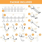 INCLY 176PCS Pegboard Hooks with Peg Locks, 1/4" Heavy Duty Metal - Image 4