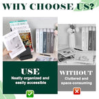 2 Pack 4 Tier Wood Brochure Holder Stand 6 x 9 inch Black Literature Holder Flyer holder for 5.5 x 8.5 inch 5 x 7 inch Booklets Pamphlets Menus Magazines Multi Purpose Organizer - Image 4