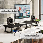 TEAMIX 42 inch Large Dual Monitor Riser, Desk Organizer Stand for TV Laptop - Image 3