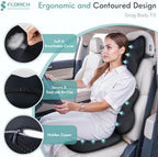 FLORICH Car Seat Cushion and Lumbar Support Pillow for Office Chair Car, Neck Headrest Pillow, Ergonomic Memory Foam, Pressure-Relieving Back Support for Car, Office Chair & Wheelchair – Black - Image 3
